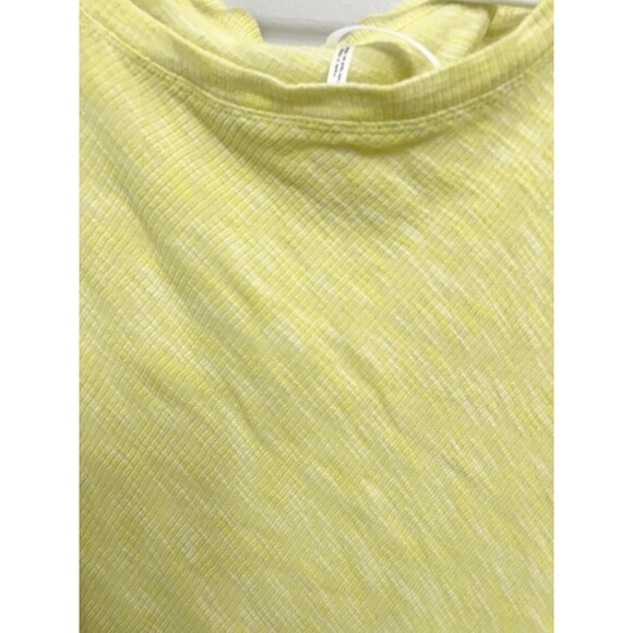 Anthropologie Yellow Slub Drop Shoulder Sweatshirt Lightweight Large Sweater Top - Picture 3 of 9
